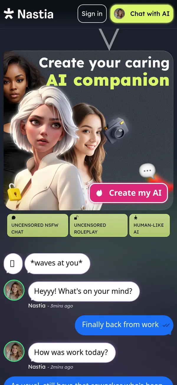 Nastia AI app screenshot